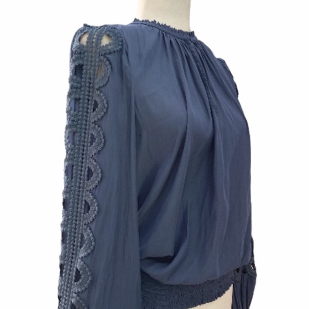 Ramy Brook Brittany Long-Sleeve Keyhole Top